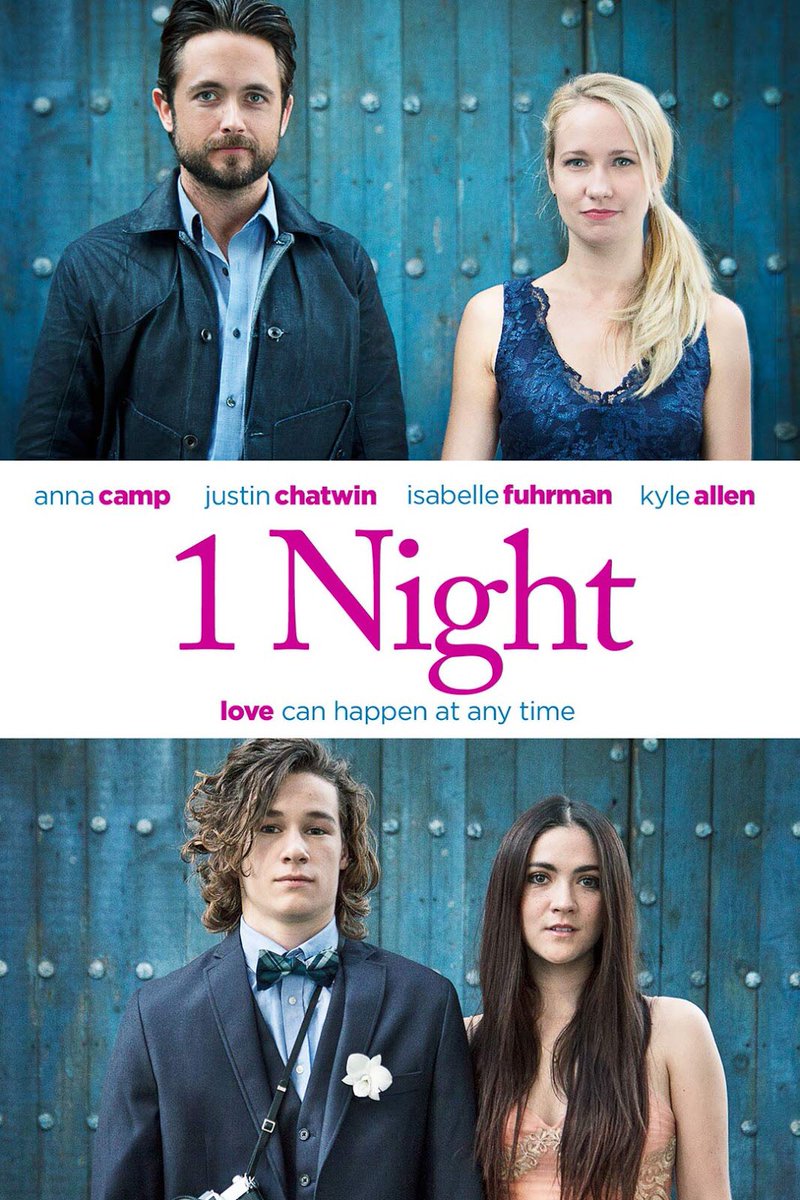 1 Night:Nice little rom-com where a young couple on prom night crosses paths with a couple in their 30s that are struggling with their future. Cute and lighthearted and stars Justin Chatwin from Shameless (who I am in love with).
