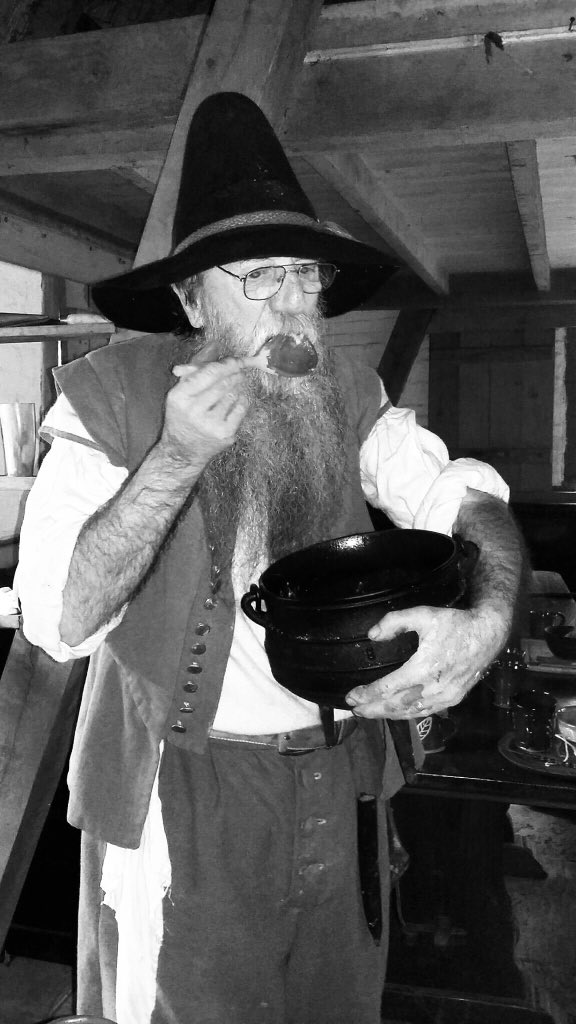 Roger the Potter knows how to stay warm in this cold, wet weather! Cauldron cuddling is the new thing in 1642! If you’re coming to visit in the next few days, be sure to bring wellies and waterproofs...global warming hasn’t reached us yet!