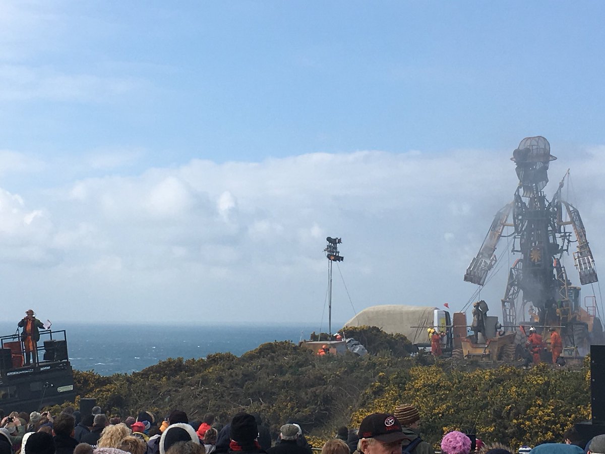 EvocativeCorn's tweet photo. Spectacular show this afternoon - The Man Engine @TheManEngine Resurrection Tour at Geevor Mine.  Great history lesson from Will Coleman @GoldenTreeUK on mining in #Cornwall .  Good luck with rest of the tour. https://t.co/DX9LswpwYQ