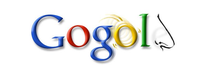 ナボコフ『絶望』のゲルマンが手記を書き終えるのが4月1日。『賜物』のフョードルが騙されるのが4月1日。そして、『ニコライ・ゴーゴリ』でも強調されているけれど、ゴーゴリの誕生日が4月1日。Google ロゴはゴーゴリ生誕200周年（2009年）のときのもの。皆さま、よい嘘を。