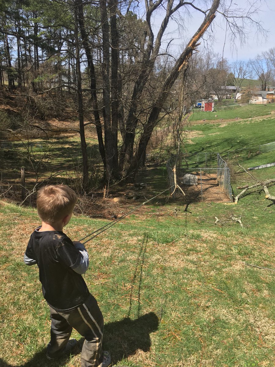 ImagineerSTEAM's tweet photo. Day 1 of #SpringBreak and we’re clearing all the downed trees from a snowstorm at my grandparents. #SpringBreakSTEM how can you change the angle to get the tree to finally snap? https://t.co/IwmrBDMGca