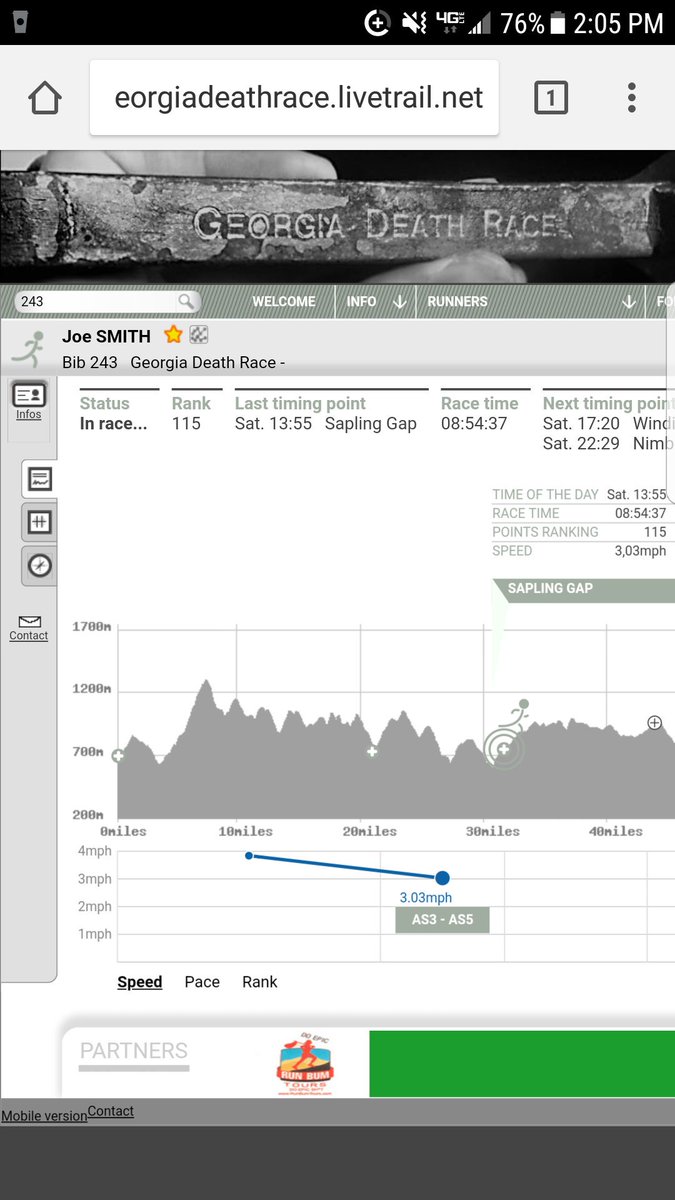 Checked into Sapling Gap at 1:55 pm.  31 miles - completed.  #GAdeathrace <a href="/joetsmith68/">F3Wilson</a>