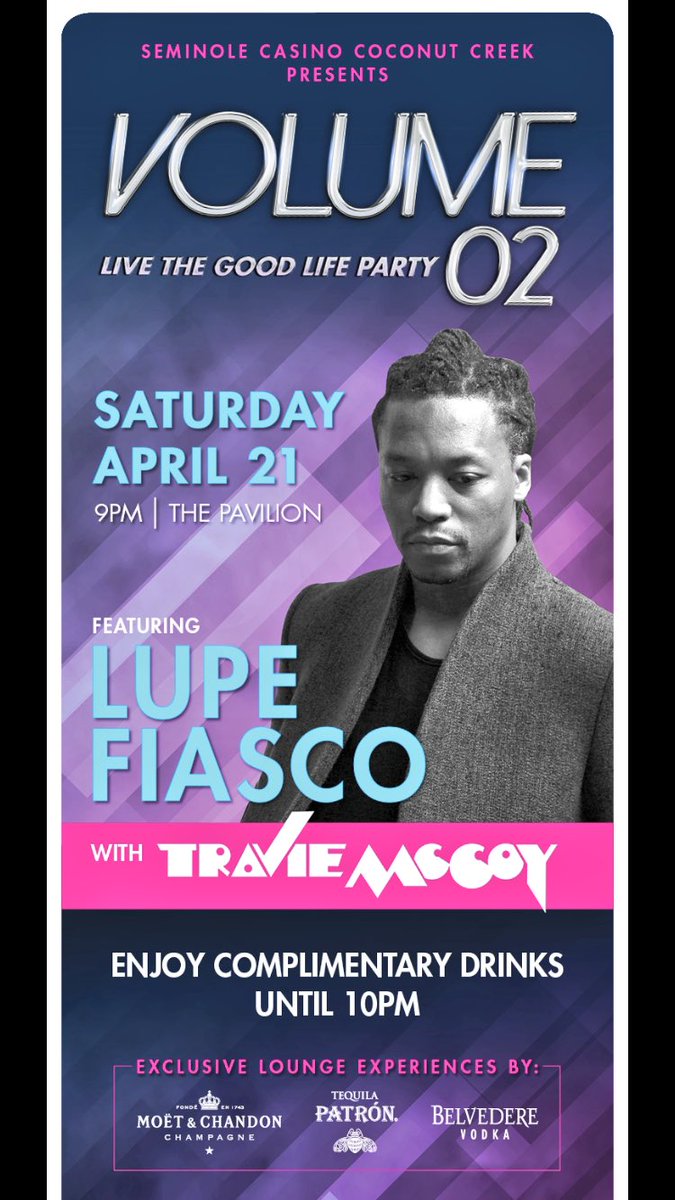 Beyond excited to emcee and host these two LEGENDARY events April 20th and 21st. The first, a Tutu Block Party to help end blood cancers with <a href="/IRIE/">I R i Ξ</a> and <a href="/BizMarkie/">BIZ MARKIE</a>, the second an amazing private INVITE ONLY party with <a href="/LupeFiasco/">“SAMURAI” Now Playing</a> &amp; <a href="/TravieMcCoy/">Travie McCoy</a> at <a href="/SemCasinoCoCo/">casinococo</a>! #LiveTheGoodLife