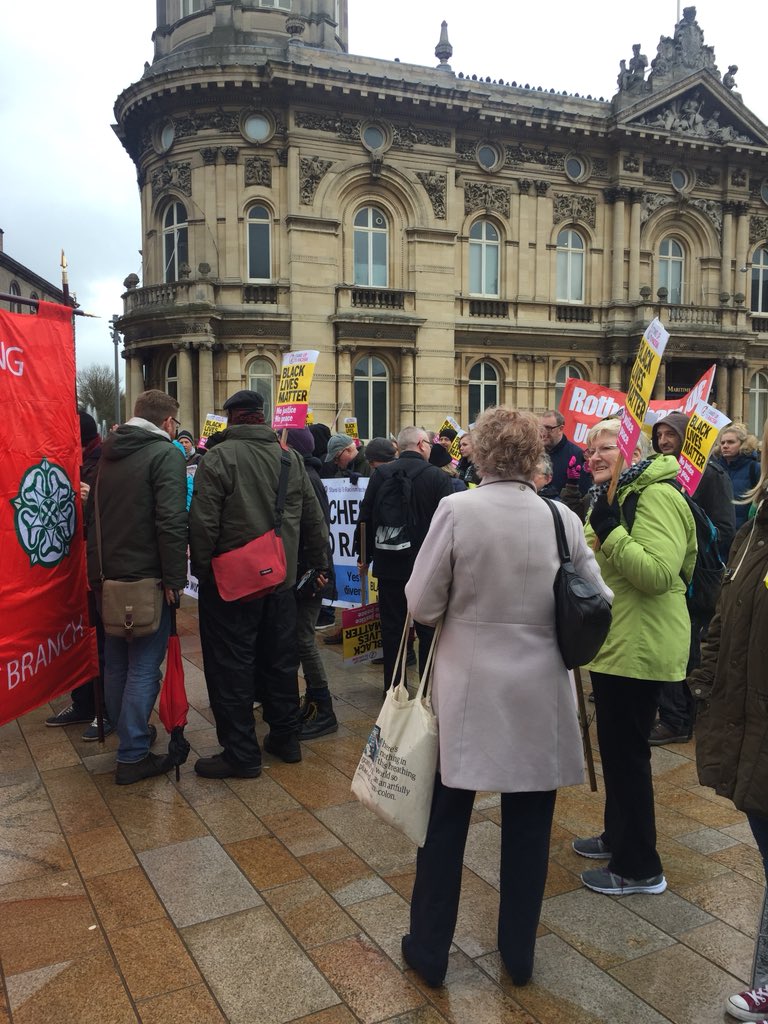 #JanetAlder being interviewed as 100’s of supporters began the silent 20th Anniversary march in Hull. #ChristopherAlder #Injustice