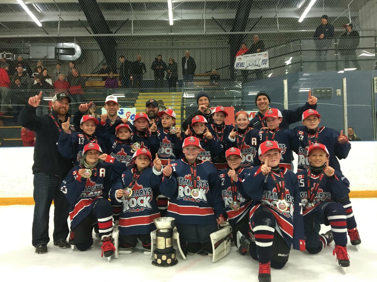 OMHA champs! St Marys Rock Atom AE.  Congrats to the boys and coaches!  #GoRockGo #Champions
