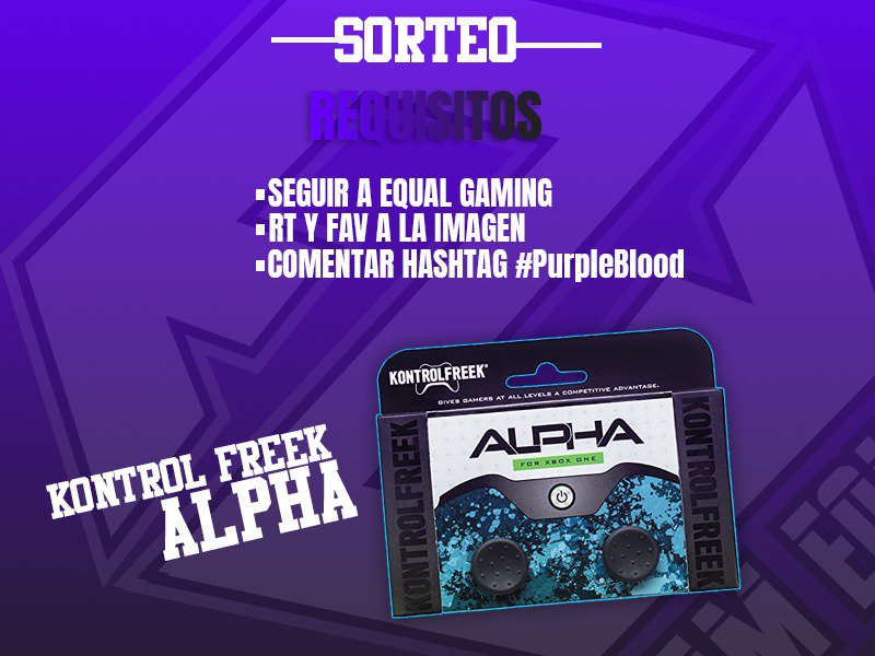 Equal_G's tweet photo. ::: SORTEO :::

Participar es tan fácil, solo debes seguir los requisitos establecidos en la imagen 😝 No pierdas la oportunidad de ganar unos @KontrolFreek ALPHA 🤐

🐦 Síguenos
🔄 RT &amp; Fav ❤
🗣 Comenta 👇

#PurpleBlood 💜 https://t.co/l3EcWmIGfe