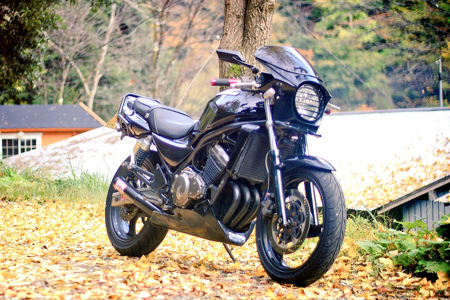 カワサキバリオス250 1型全塗装デュアルカウルカフェ仕様族カフェ