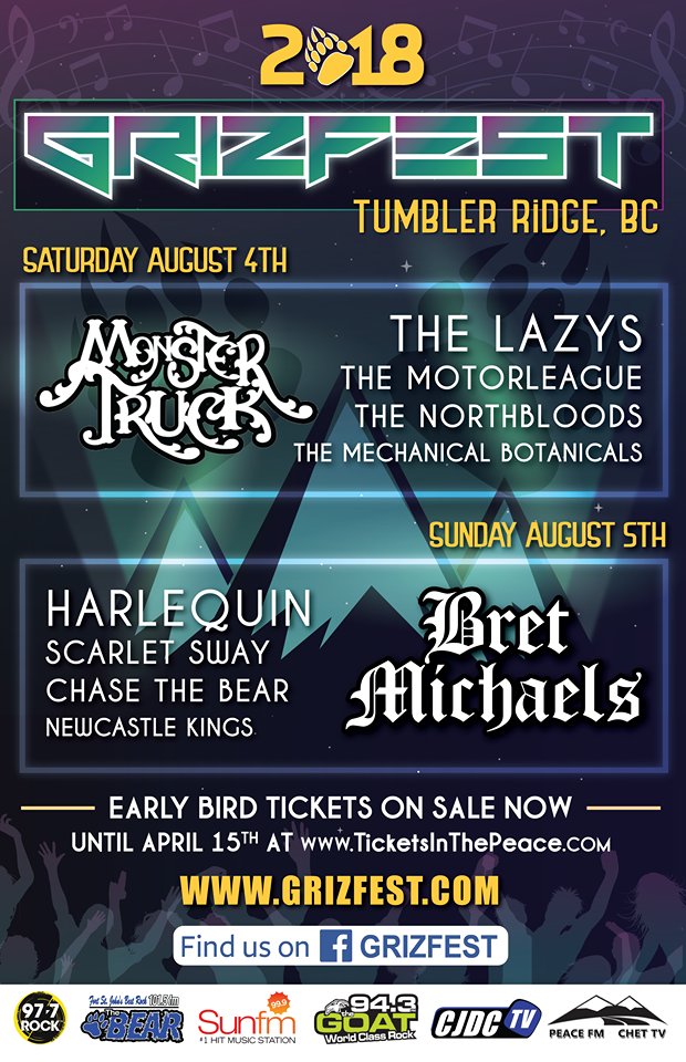 grizfest's tweet photo. Only 2 weeks left to grab your Early Bird weekend passes!
$90 each + service fees until April 15th. Price then increases to $110 each + service fees.

Grizfest Music Festival Tickets are now available online at https://t.co/rvZMgU9Hax - grab yours today! https://t.co/Ts9ebhTlaZ
