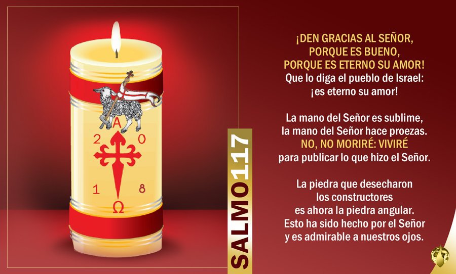 Ésta es la noche en que,
rotas las cadenas de la muerte,
Cristo asciende victorioso del abismo.
¡Feliz culpa que mereció tal Redentor!
¡Feliz Pascua de Resurrección!
#SalmoDelDía