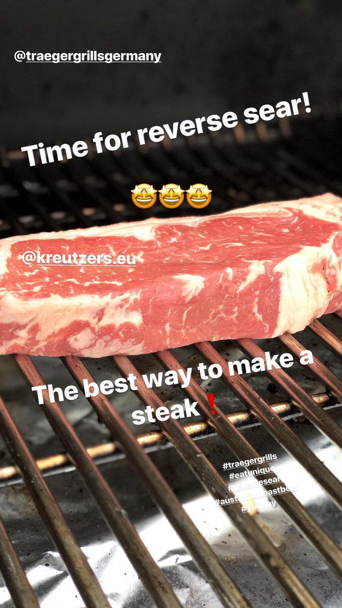 thesassyroyal's tweet photo. #GustavSchäfer Instagram Story ii [31.03.2018] - Time for reverse sear! 🤩🤩🤩 The best way to make a steak❗@traegergrillsgermany #traegergrills #eatunique #reversesear #australianroastbeef #yummy https://t.co/hX0zNYK2Rc https://t.co/AFrmB7MIJ6