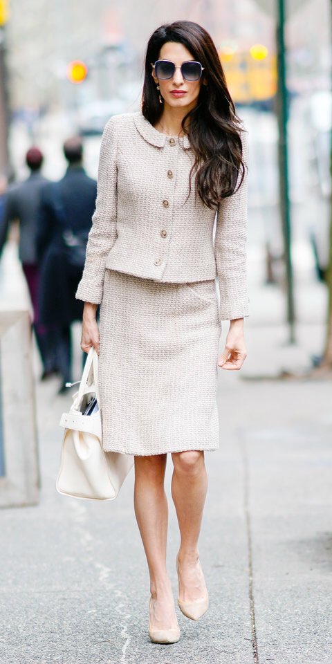 Amal Clooney Style on X: A close-up to Amal Clooney's @CHANEL suit The  power of a Chanel suit. #AmalClooney  / X