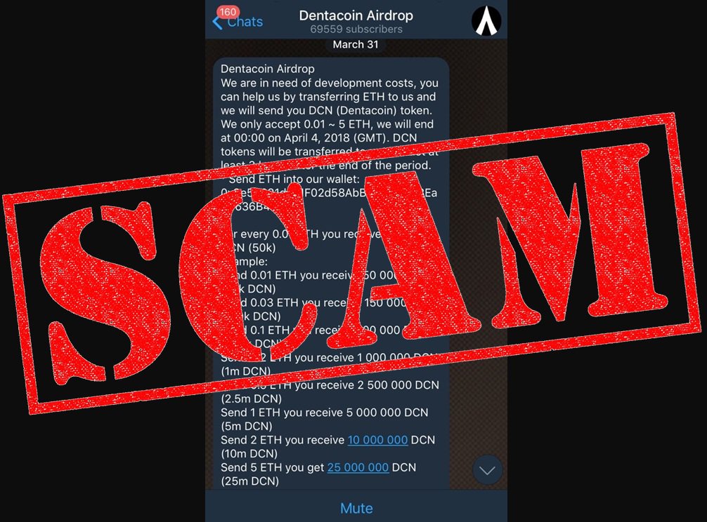 dentacoin's tweet photo. ⚠ ONCE AGAIN: There is no Dentacoin Airdrop on Telegram, organized by us, nor do we suddenly need funds for development purposes. Please trust ONLY the information on our official website https://t.co/dHscrHywWL.  Do not fall victims to fraud and report the group to @telegram! https://t.co/aJ5gcUf7jh