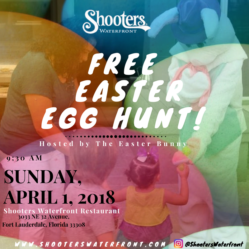 ShootersFL's tweet photo. Don't forget to bring the kids!! Free Easter egg hunt hosted by the #EasterBunny starting at 9:30 a.m. SHARP! #EasterSunday #Easter #buffet #kids #families #shooterswaterfront #ftlauderdale #waterfront #sofloeaster #miami #brunch https://t.co/QTLj3GxYeS