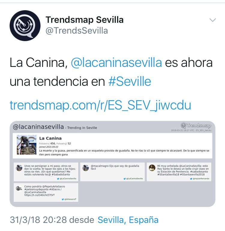 Gracias por tanto #Sevilla. Ciudad eternamente protegida por mi guadaña.
#SSantaSevilla18 #ASacro #SemanaSantaSevilla #SSantaElCorreo