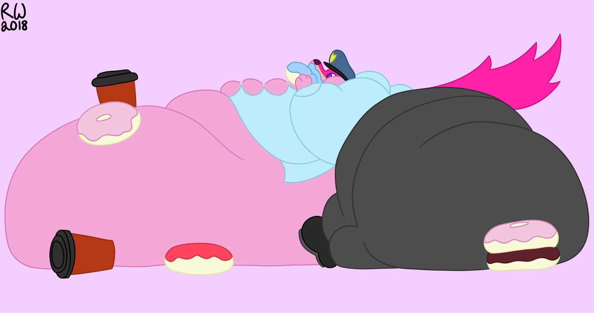 razzmatazzwolf's tweet photo. "Replace the couch, officer Razz." He said. And I did just that. Replaced the couch. With myself. It was easy thanks to these cake sized donuts and gallon sized coffee cups. No butt will sit on that hard couch as long as I'm on duty. https://t.co/n6gq8Esn3O