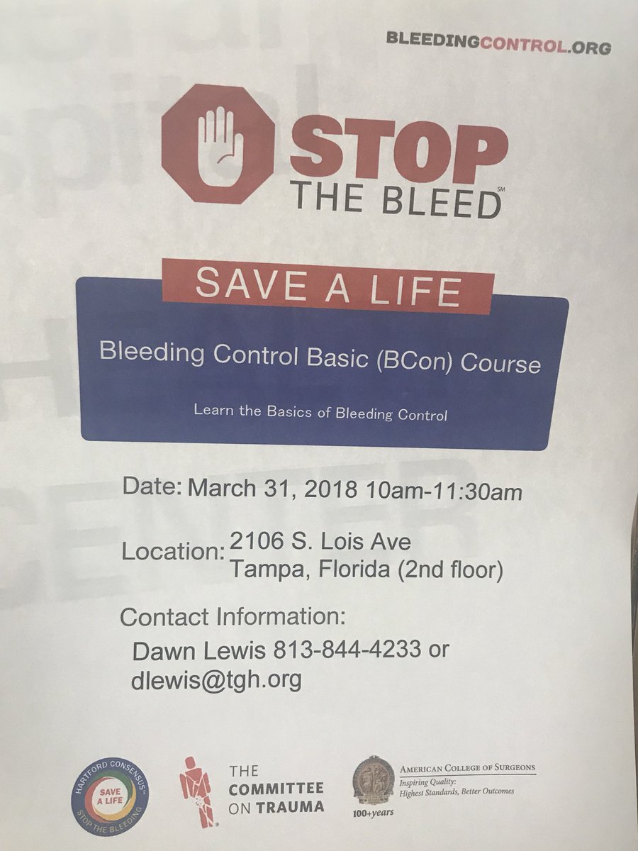 Did you know you could save a life IF you knew what to do? Your community if offering FREE training to STOP the BLEED.  #NSTBD18
