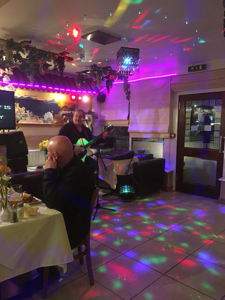 BlueprintRobots's tweet image. Listening to @GaryMurphyBand live at Lazarus Greek Taverna. Great food and some great music! If you could play Country Road it would be great!