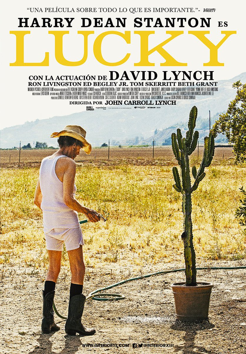 InteriorXIII's tweet photo. Hoy inician las proyecciones de LUCKY de John Carroll Lynch en la Cineteca Nacional. 🙌 Harry Dean Stanton en el papel de su vida. ¡Con actuación especial de David Lynch! #64Muestra https://t.co/XSo3UN1UxC