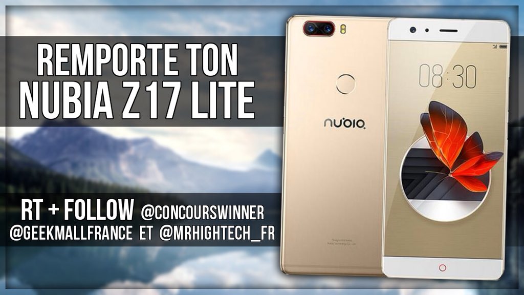 Kh_Lucas_'s tweet photo. [#CONCOURS] #HighTech 🎶

Gagne TON #SMARTPHONE Nubia Z17 Lite 

1️⃣ Suivre @ConcoursWinner, @GeekmallFrance &amp; @MrHighTech_fr 

2️⃣ #RT le post  

3️⃣ Visite : https://t.co/y6t9REjX5s

4️⃣ Tag un(e) ami(e)

Tirage : 30 mars 2018💥 by #ConcoursWinner via @c0nvey https://t.co/nggDtYC5Ex