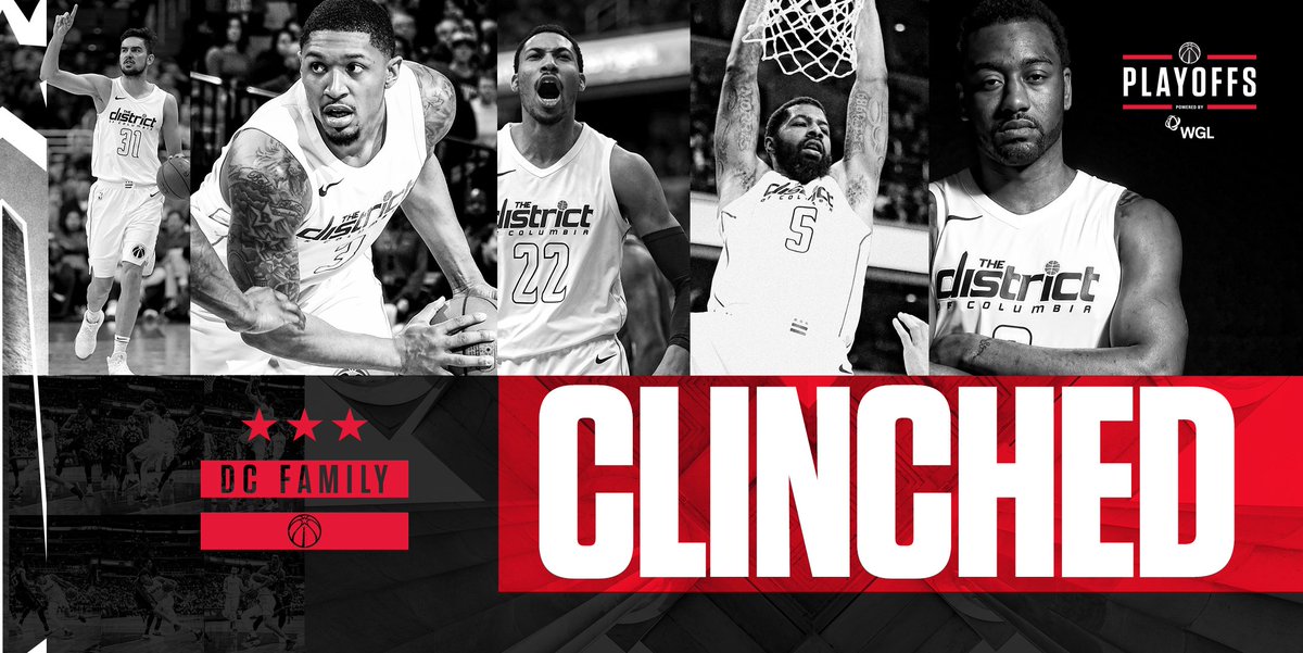 x - Washington 

We're #NBAPlayoffs bound! 

#DCFamily
