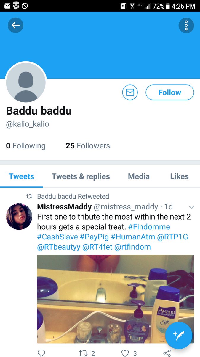 TheMistressTea's tweet photo. Block me all you want, dumbass.  There's proof that you're nothing but a #timewaster @kalio_kalio
When you:
1. Outright admit it in DM
2. Post the same BS tweet
3. Delete it and block when called out. 
#exposingfakes #exposingtimewasters #findom
@RT_expose @FindomRedFlags https://t.co/VnVbeUHaag