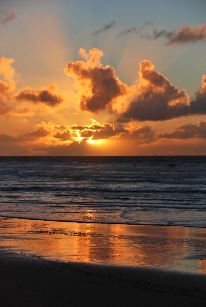 #scape366.com 092 - #sunrise from #govicampingarea, #golden light peeking through #clouds over the #easternbeach of #fraserisland #sunscape