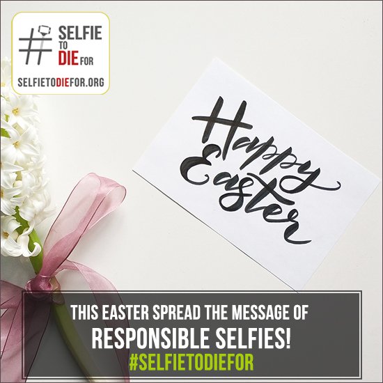 selfietodiefor's tweet photo. This #Easter take loads of #selfies with your loved ones. Spread the message of #ResponsibleSelfies.
#HappyEaster
https://t.co/sIqHVJ8Or6
#SelfieToDieFor #Selfie https://t.co/efzPCvfxlM