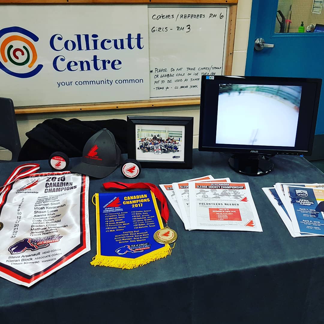 AlbertaSledge's tweet photo. We had a great time at the @Sports_PSA #2018WSHT ! Don't forget to check out the Gold Medal games tomorrow and place your bids at the silent auction before it closes!
#TeamAB #sledgehockeylife #AlbertaBuilt #roadto2018CSHC #2016CSHCchamps #2017CSHCchamps #40daystogo https://t.co/xiewDNzirO