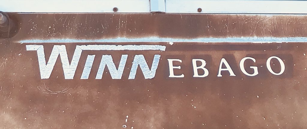 TheRVLoft's tweet photo. @Winnebago check out Bill and his retro Winnebago.  We met this morning admiring each other’s RVs(we have a 2015 Itasca Solei). He’s a Vietnam vet traveling the US with only 4 states left to hit in the lower 48. https://t.co/9TiTQTlYaH
