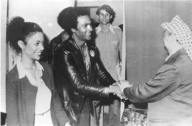 “We support the Palestinian’s just struggle for liberation 100%. We will go on doing this, & we would like for all of the progressive people of the world to join our ranks in order to make a world in which all people can live." - Huey P. Newton w/ Yasser Arafat  #FreePalestine