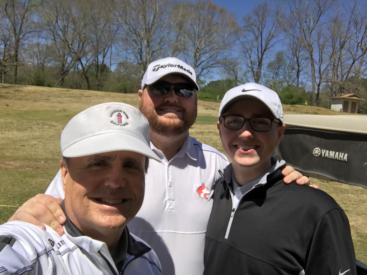 steelyjdaniel's tweet photo. Easter weekend Saturday morning golf with sons #1 and #3. #funbutmissed#2 https://t.co/mGBOl1tEmx