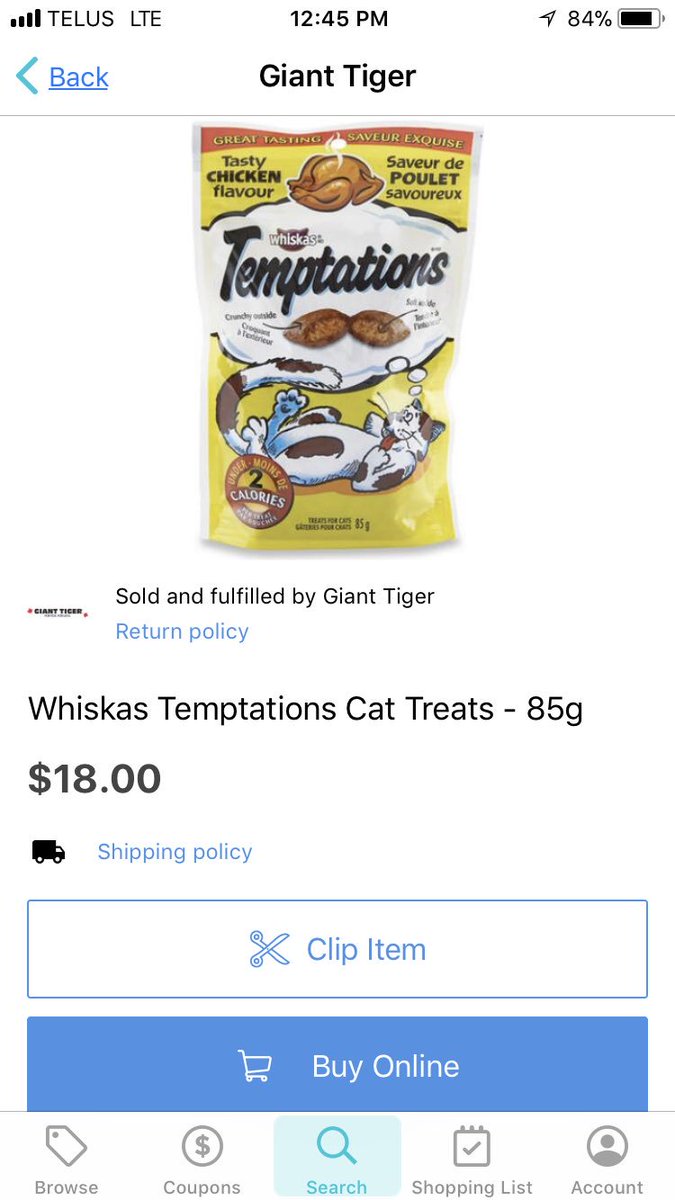 tls1978's tweet image. @GTboutique $18 for an 85g bag?!? this isn’t really #ForYouForLess...at least not for my pocketbook. #gianttiger am i seeing this right?!? this is definitely out of my price range for  @TemptationsCats #cattreats 🤑🐱 #expensive #whiskas #temptations