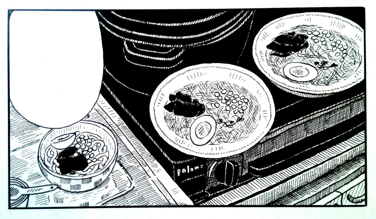 漫画、少しずつ描いてます。ラーメン。 