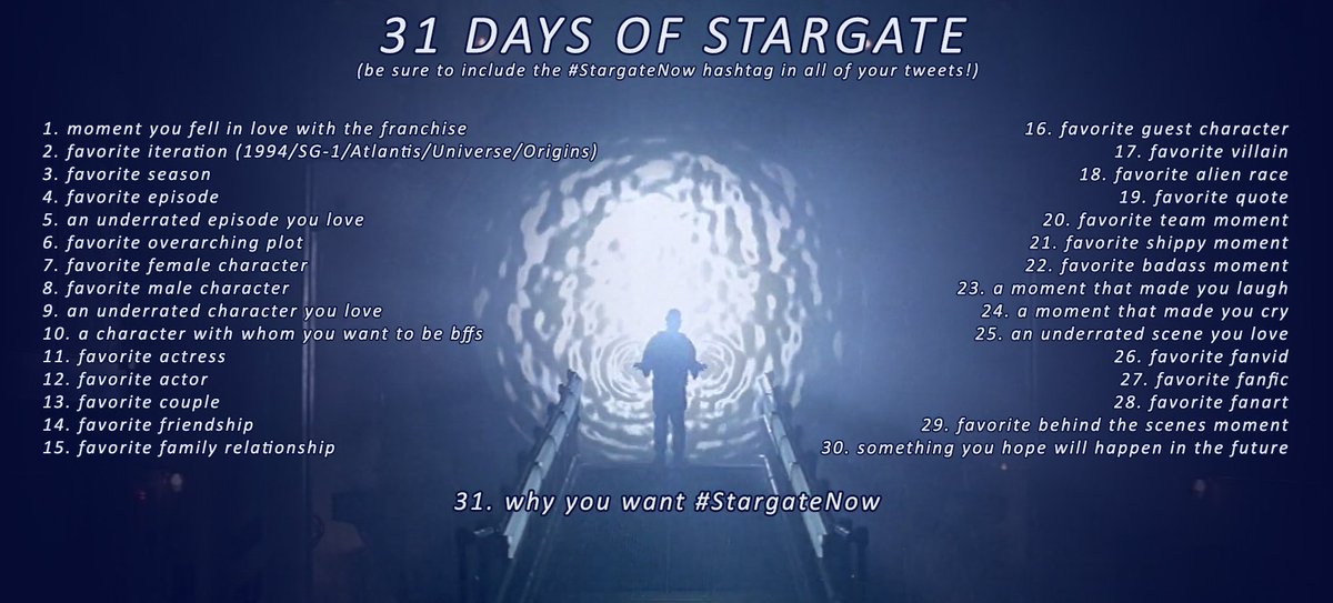 StargateNow_EU's tweet photo. It's not an April Fool's joke: We start all over again on April 1st and want to know: What was the moment you fell in love with the Stargate franchise? Enjoy the Sunday, and when you celebrate, have a wonderful Easter! #StargateNow https://t.co/M806EA2h93