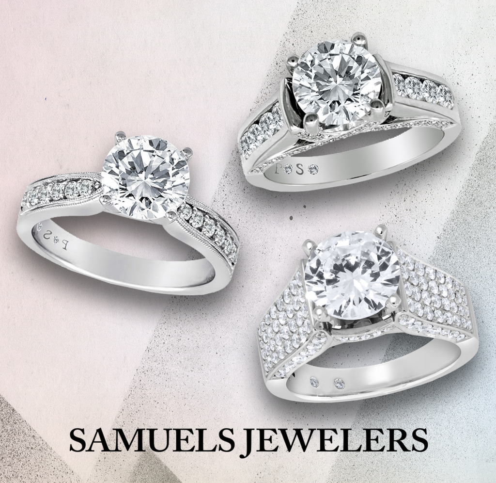 10K Samuel Aaron Emerald Diamond Cluster Ring THL Sz 8 1/4 - Ruby Lane
