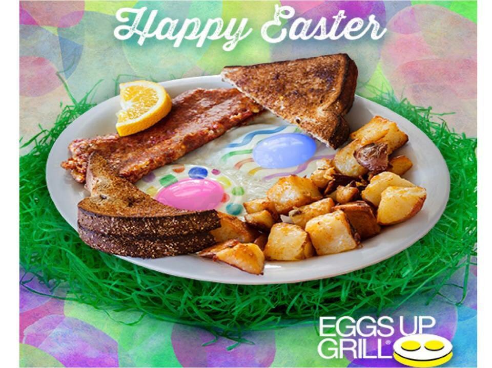 EUGConway's tweet photo. Happy Easter from all of us at Eggs Up Grill, Conway! 🐰We will be open 6:00am-2:00pm! Come join us for #goodfood &amp; #goodtimes ! #makingmemories ❤️🥓🥞🍳☕️ https://t.co/cD5xIcfYhj