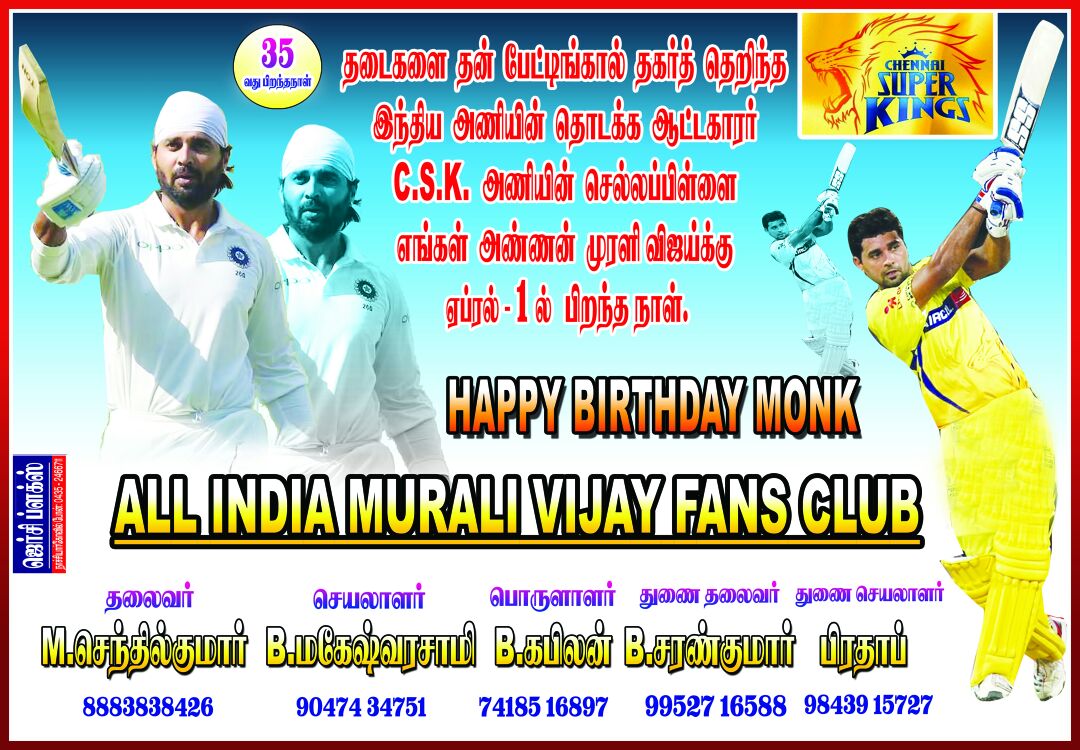  Birthday day murali vijay (monk) anna 