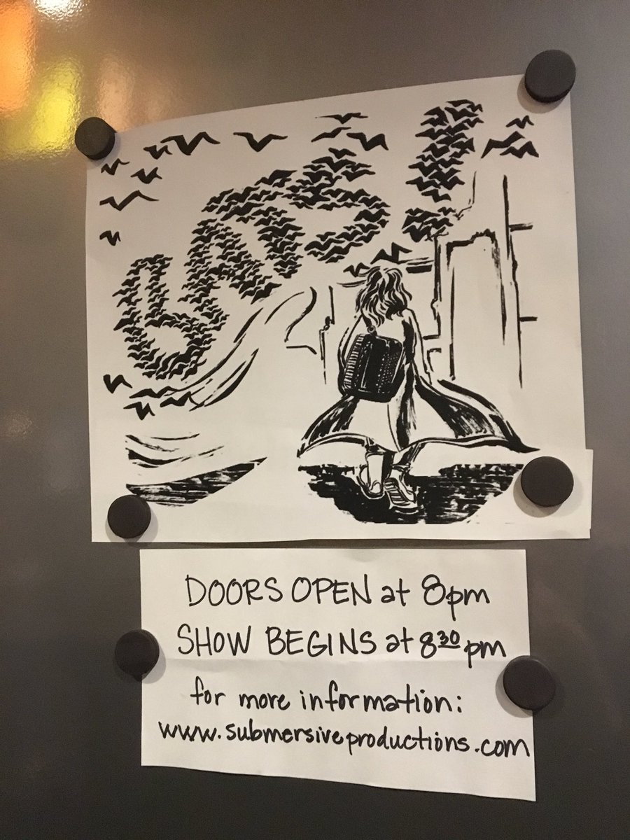 MariaDalbert's tweet photo. “Psyched” to see again #submersiveproductions #bats at #creativealliance #Baltimore Michele Minnick’s #awesome  #onewomanshow on her journey #mania #DepressiveDisorders and the way we survive #collectivemadness with #accordion! @submersiveproductions https://t.co/GRcPMHXjKV