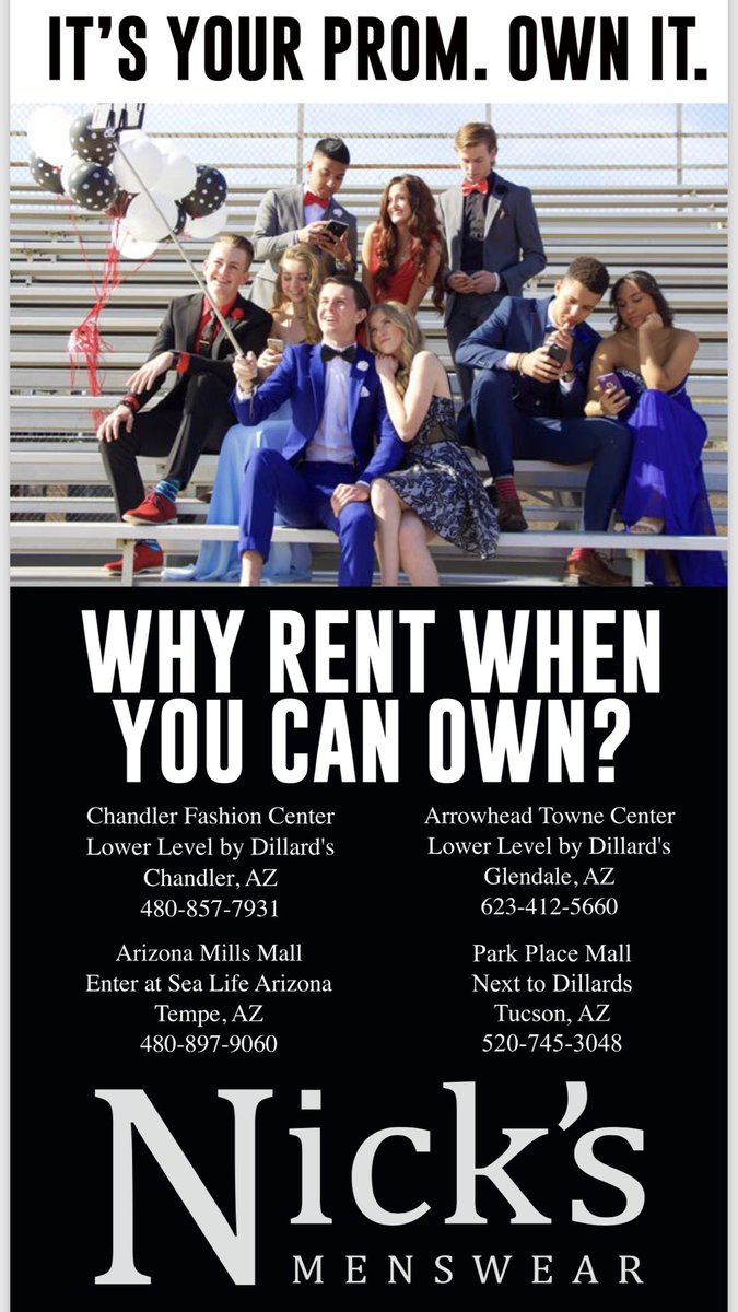 amvr_5's tweet photo. 🚨 DON’T FORGET!! 🚨
Nick’s Menswear is giving ALL PV STUDENTS $50 off any suit package for prom! this includes the jacket, pants, shirt, tie, and pocket square, AND you get to keep all of it!! don’t wait any longer... locations listed below 🤗 https://t.co/3kuhf1Q4vW