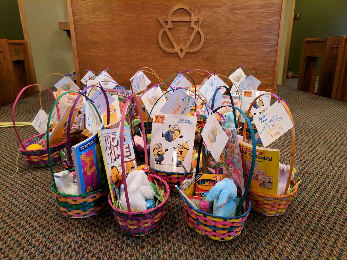 HolyTrinityWyom's tweet photo. This year's Easter basket collection for women's crisis centers in West Michigan. God Bless our congregation's kids! https://t.co/C9dL1cDs3s
