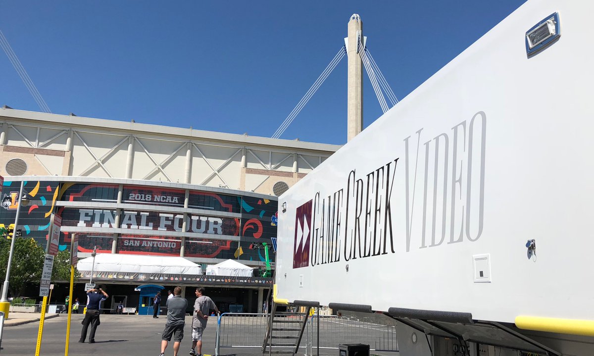 .<a href="/GameCreekVideo/">Game Creek Video</a> can now check the #FinalFour off its sports bucket list. There's five GCV trucks here at the Alamodome, including the main game truck '79 and the brand new Edit 4. bit.ly/2H0JwCZ #sportstech #sportsbiz