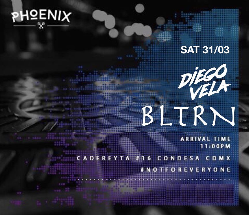 SomosWave's tweet photo. Hoy la fiesta se arma en PHOENIX con BLTRN y @heyvelaa 🙌🏻🎊 https://t.co/0uzoQeeDv6