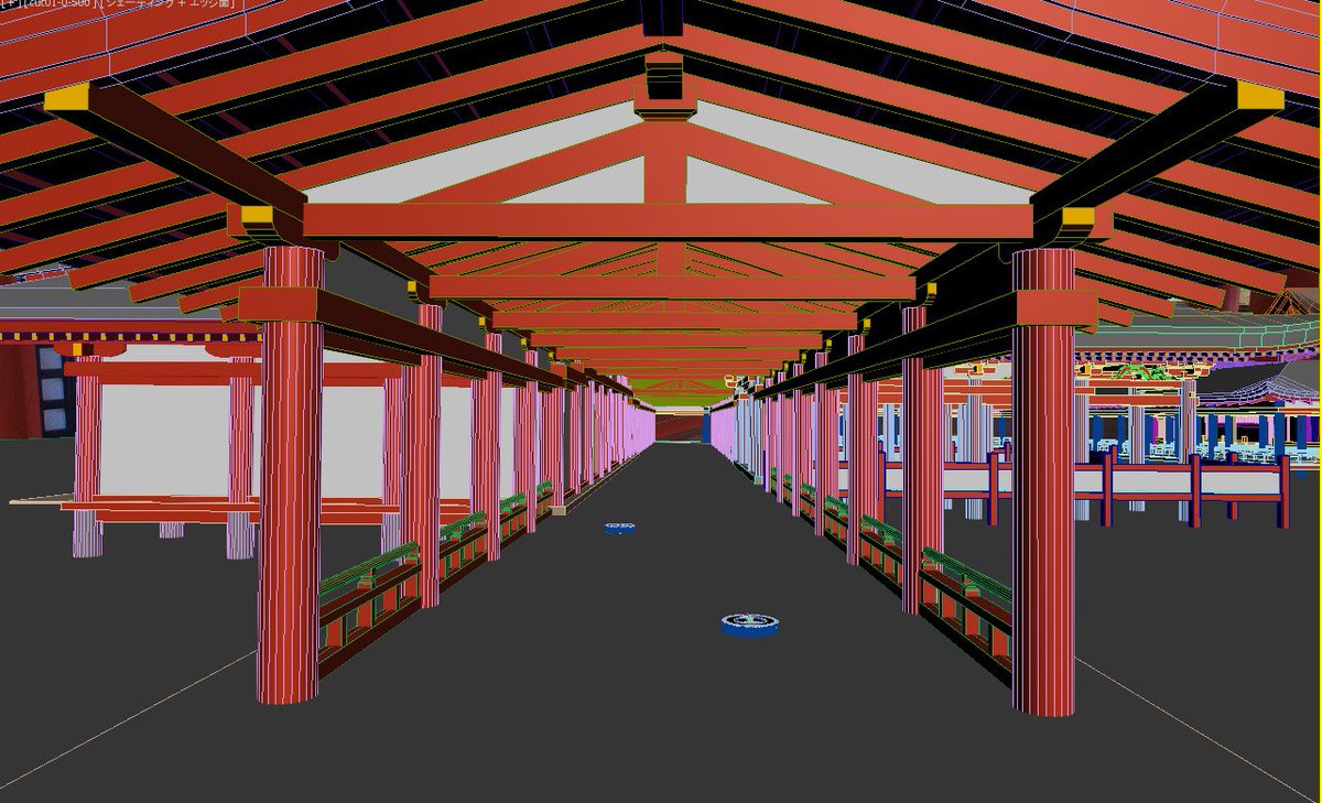 zozi009's tweet image. 午後のネタバレタイム。神社の3Dモデルはあるので、完全とはいかないけど、だいたい実写と合わせて計算してる。計算時間けちるために単純なスカイライト一つしか使ってないけど、それでも悪くない感じになるし、ルンバのパネル面に赤い柱がそれっぽく映ってくれる。#zozi撮影 #エイプリルフール