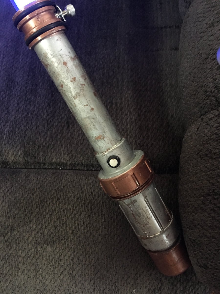 Spent some time playing around with a simple DIY lightsaber for the kids (really for me). Not too bad for my first go. PVC hilt with the ability to change colors in the blade. No sound yet...