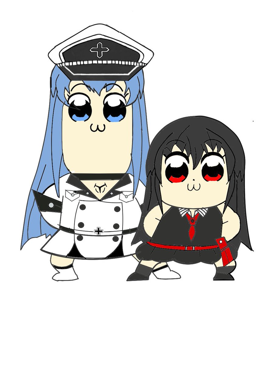 ヤギ魚 ポプテピピック２期とアカメが斬る 零のアニメ化を祝って描きました いつかfgoやその他fateシリーズのキャラやネウロとかのイラスト描きたい イラスト アカメが斬る ポプテピピック エイプリルフール T Co T5bwosldz5 Twitter