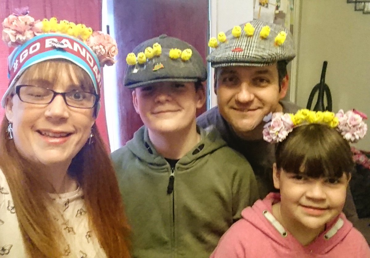 HPatts10's tweet photo. Wear a Hat Day at All Saints' Church, in aid of @braintumourrsch. Happy #Easter. #KrampusFree #RoadToRecovery #MeningiomaWarrior #GoBandanas @BrainTumourSupp @brainstrust @BrainTumourOrg ππ©π£π https://t.co/NpbnKCq2ab