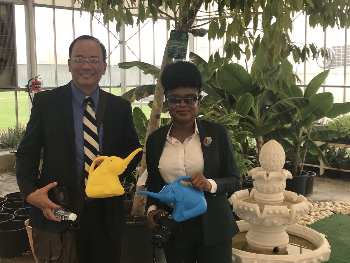 QuranicGarden's tweet photo. QBG Director Ms. Fatima Al-Khulaifi received in her office both of Dr. Joel Cuello Prof. Of Biosystems Engineering @UofA Arizona USA and Dr. @adenikeakins the Founder and General counsel  of @Green_thecampus in Nigeria. They visited the QBG faciltities in @QF #Qatar. https://t.co/sYQhuV9IMb