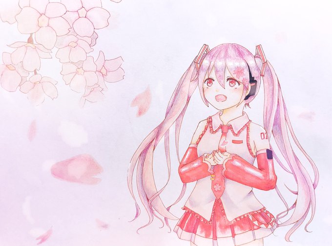 桜ミク 高画質 のtwitterイラスト検索結果 古い順