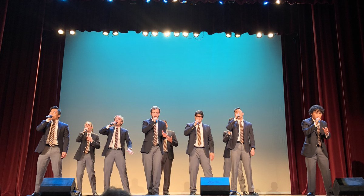 AcavilleRadio's tweet photo. Wait. It just occurred to me ... there are nine of them. But Octet is in their name! π§ @Octo_Suits #BonusMember #ICCA https://t.co/4KFEOhXUK8