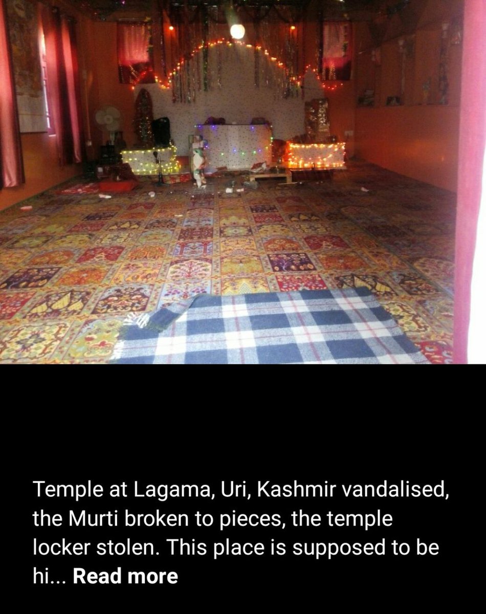 punarutthana's tweet photo. Fate of Temple at Lagama, URI, Jammu &amp; Kashmir. Vandalised moorthis. Instead of Taj tourism, @dgasi_delhi @MinOfCultureGoI should organise package tours to explore #OccupiedTemples #DestroyedTemples 
May get more revenue to feed  #jehadis 
#ReclaimTemples https://t.co/h5R8zOge1u